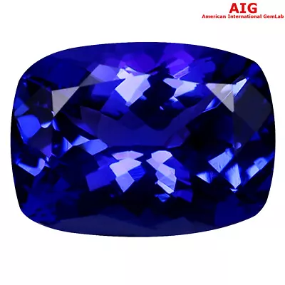 2.72 Ct AIG CERTIFIED AAAA MARVELOUS CUSHION (10 X 7 MM) D'BLOCK TANZANITE • $693.99