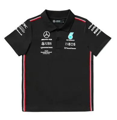 Mercedes F1 Tommy Hilfiger Team BLACK Polo Shirt 2019 Hamilton Bottas Size XL • $79