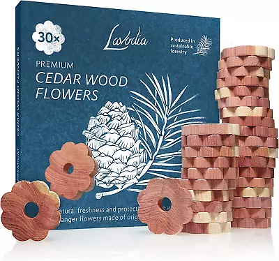 Cedar Wood Closet Freshener For Clothes Hangers: 30 Cedar Wood Flowers For Wardr • $17.23