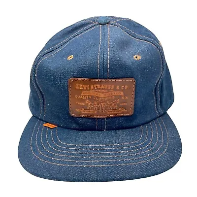 Levi’s Orange Tab Denim SnapBack Hat - Authentic 80s Vintage - Leather Patch • $194.99