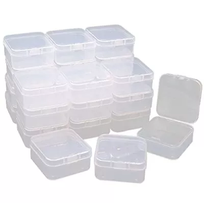 V-TOP 24 Pack Small Clear Plastic Storage Containers Hinged Lids Mini Beads • $12.99