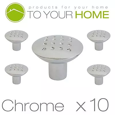 £10.39 • Buy 10 & 20 X Satin Chrome Drawer Wardrobe Kitchen Cupboard Door Knobs Handles