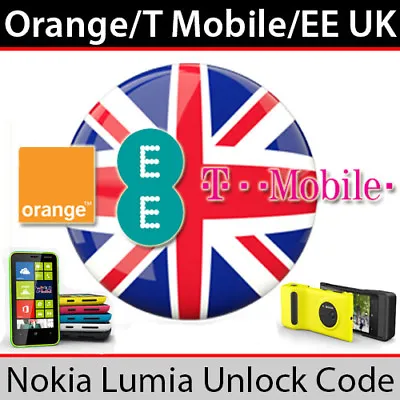 £1.19 • Buy Orange EE T-Mobile UK Nokia Lumia 810 820 822 830 900 920 925 Unlock Code 