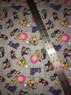 Super Mario Bros. 3 Cotton Fabric 1/2 Yard (18 By 44”)  New • $6.95