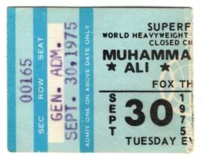 1975 BOXING Closed Circuit Tv Ticket Stub MUHAMMAD ALI Vs JOE FRAZIER III Manila • $24.99