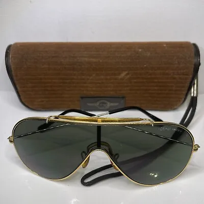 Vintage BAUCH & LOMB Ray-Ban Wings Sunglasses - Gold Frame Green Lens & Case • $99.99