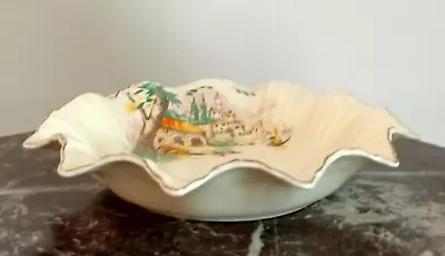 $12.50 • Buy Sunshine J&G Meakin Fluted Bowl Lady Under A Tree Buildings And A Boat In The Di