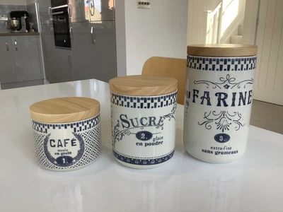 £13 • Buy Comptoir De Famille - France - Vintage Style Storage Jar Cannisters X 3