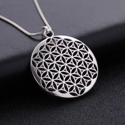 $6.49 • Buy Flower Of Life Mandala Pendant Necklace Sacred Geometry Jewelry Amulet Gifts