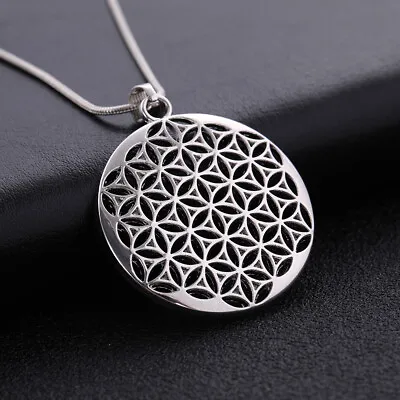 Flower Of Life Mandala Pendant Necklace Sacred Geometry Jewelry Amulet Gifts • $5.84