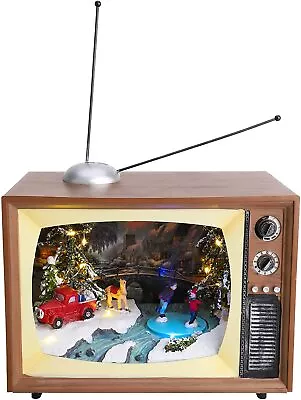 Christmas Concepts® LED Light Up Musical Festive Scene Retro Television (VS11) • £34.99