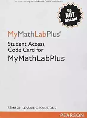 Mymathlab Plus -- Standalone Access Kit - Pamphlet - New A • $14.20