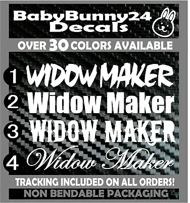 $11.99 • Buy Widow Maker 22 Inch Vertical Windshield Vinyl Decal Sticker Car Truck Van Side