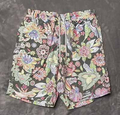 Vilebrequin Swimwear Men Large Green Moorea Floral Tropical Swim Shorts Swimsuit • $50