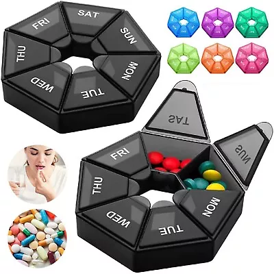 7 Day Pill Box Weekly Medication Organizer Container Medicine Holder Dispenser • $7.49