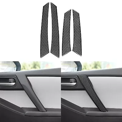 Real Carbon Fiber Interior Door Pusher Handle Cover Trim For Mazda 3 Axela 10-13 • $19.99