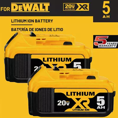 £36.90 • Buy DCB184 18v XR 5 Ah Battery For Dewalt 18 Volt Li-ion 5.0 AH - TWIN PACK - UK
