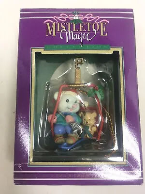Mistletoe Magic Ornament Collection Mouse And Teddy Bear On Ski Lift Ornament • $12