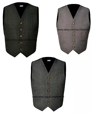 Scottish Tweed Argyle Kilt 5 Buttons Waistcoat / Vest Available Size 36 - 56 • $34.99