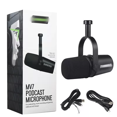 MV7 Cardioid Dynamic Vocal / Broadcast Microphone USB & XLR Outputs Black New • $145