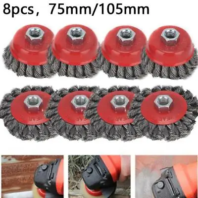 8x Wheel Disc &Cup Brush Set Kit Twist Knot Wire For Angle Grinder M14 AU • $28.47