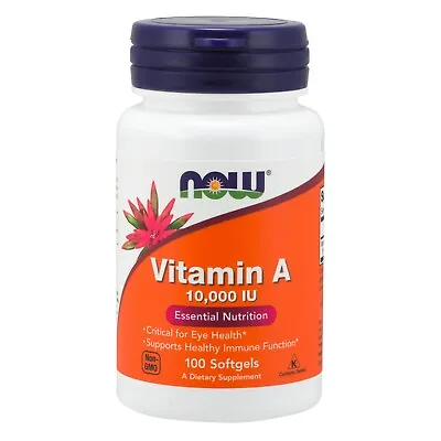 NOW Foods Vitamin A 10000 IU 100 Softgels • $6.09