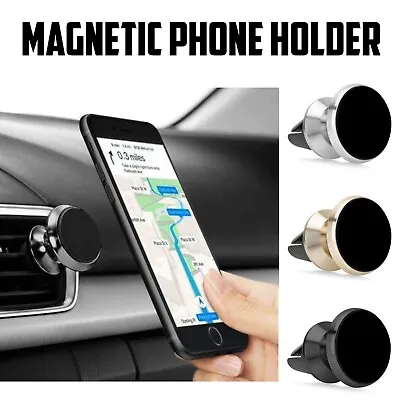 Phone Holder For Car Magnetic Universal Air Vent Mount 360 Rotation • £4.95
