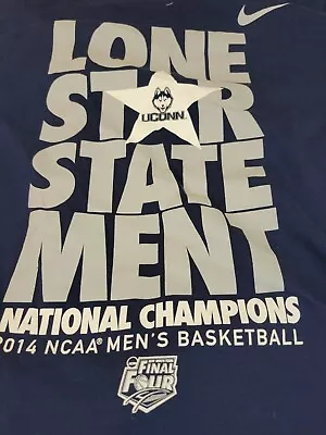 $24.99 • Buy Uconn Huskies Nike Regular Fit Men's T-Shirt 2014 Nationals Champions Large L 