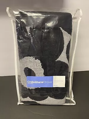 Crate & Barrel Marimekko Unikko Black POPPY Cotton Shower Curtain 72”x72” NEW • $39.99