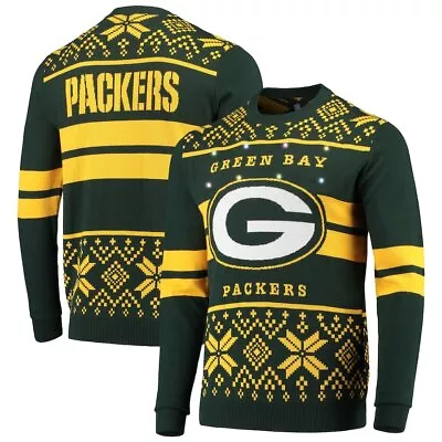 NFL Licensed Men's Green Bay Packers Green/Gold Light Up Ugly Sweater • $54.75