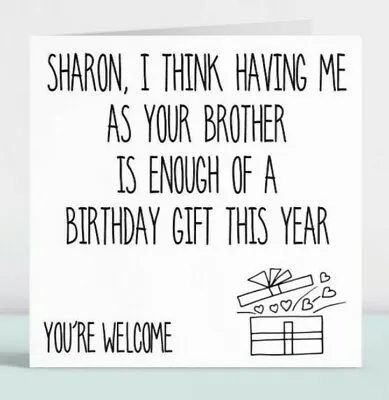 £3.49 • Buy Personalised Funny Happy Birthday Card Gift For Him Her Brother Sister Big 165