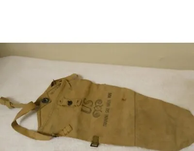 WW2 US Military Training Gas Mask M1A1 Canvas Carrier Pouch 18  L • $35