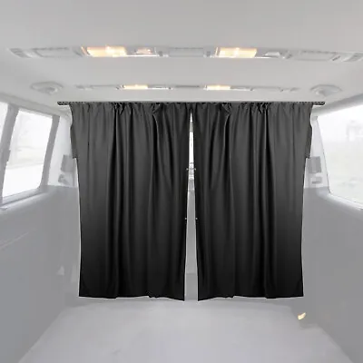 79  X 71  Van Cab Divider Cabin Curtain Campervan Kit Black • $89.99