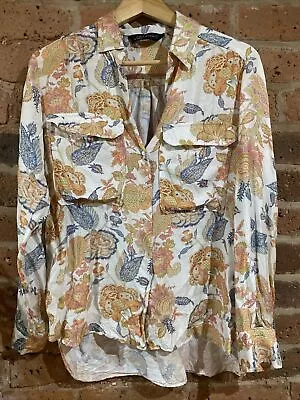 Zara White Paisley Shirt Blouse Size S • £3