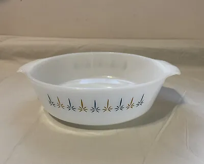 Vintage ANCHOR HOCKING FIRE KING 2-Qt Casserole DISH Milk Glass Candle Glow #438 • $12