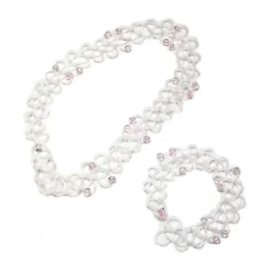 £4.45 • Buy Clear Stretch Choker Necklace Bracelet Set Tattoo Women Girls Dress Jewellery UK