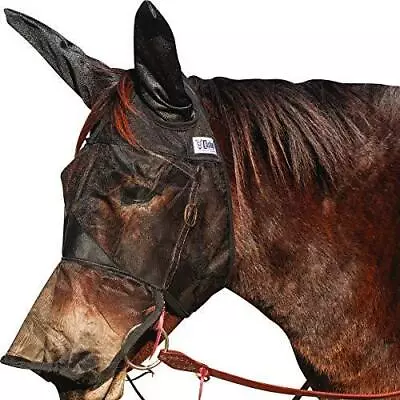 Cashel Quiet Ride Mule Fly Mask With Long Nose And Ears Black Mule Yearling • $39.09