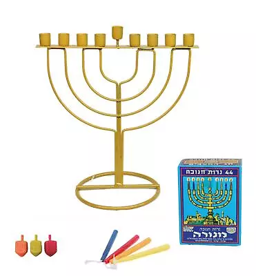 Set Tradition Dreidels Chanukah HANUKKAH Menorah Lighting Candles Jewish Holiday • £29.69