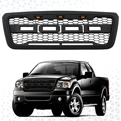 Raptor Style Front Bumper Upper Grill Grille Black For 2004-2008 Ford F150 F-150 • $79.99