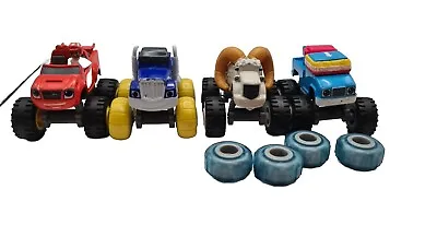 4 Blaze And The Monster Machines Bundle Bighorn Blaze Gus Trucker 1:64 • £14.50