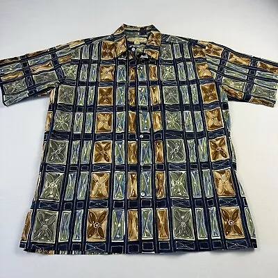 Tori Richard Vintage Men’s Hawaiian Shirt Floral Geometric Multicolor Sz M • $26