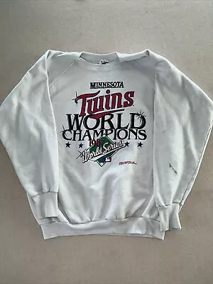 Vintage Minnesota Twins 1987 World Series Pullover Sweatshirt XL  USA Trashed • $19.99