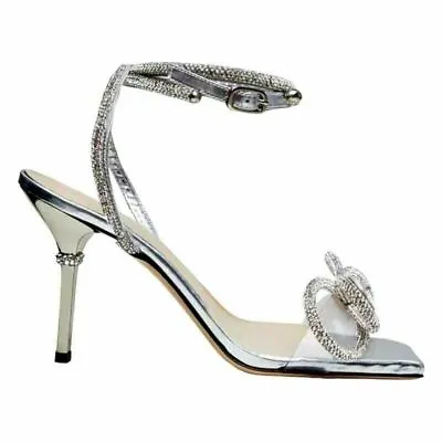 £28.80 • Buy Women's Heels Bow Rhinestone High Square Toe Stiletto Strappy Party Shoes