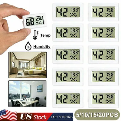 $11.96 • Buy Mini Digital LCD Thermometer Humidity Meter Room Temperature Indoor Hygrometer