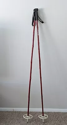 Vintage COLIN Bamboo Ski Poles 54 /137cm Red Poles White Baskets Cross-Country • $12