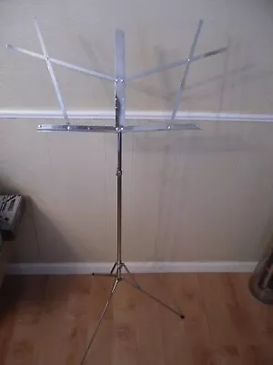 The Hamilton No 400-N Folding Chrome Music Stand - Adjustable Height  USA • $10