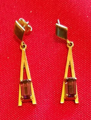 🌟 Vintage Amethyst Avon Earrings Peirced 1970s • $5