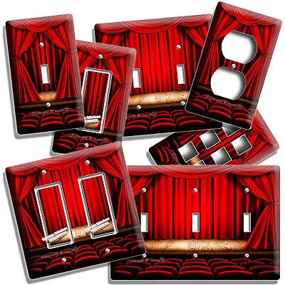 Retro Movie Theatre Curtains Light Switch Outlet Wall Plates Home Tv Room Decor • $17.99