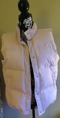 Cindy Bai Women's Light Pink Front Button Puffy Down Vest Size Large • $24.99