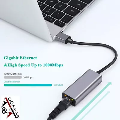 Adapter Type C USB C To Gigabit Lan Ethernet Network RJ45 1000 Network Mac • $24.68